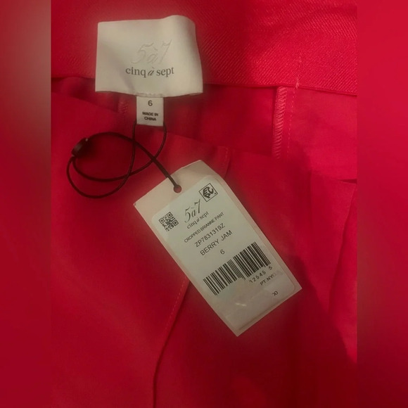 Cinq a Sept CROPPED BRIANNE PANT in berry jam - Picture 9 of 12